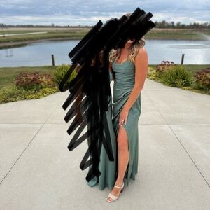 Azazie Deandra bridesmaid dress in Eucalyptus